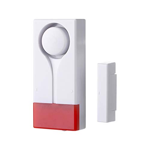 Garneck Tür Fenster Alarm Diebstahlschutz Alarm Sicherheitsgeräusche Funkfernbedienung Blitzlicht Sensor Alarm Außenschutzsensor für Die Sicherheit zu Hause Kindersicherheit (Weiß)