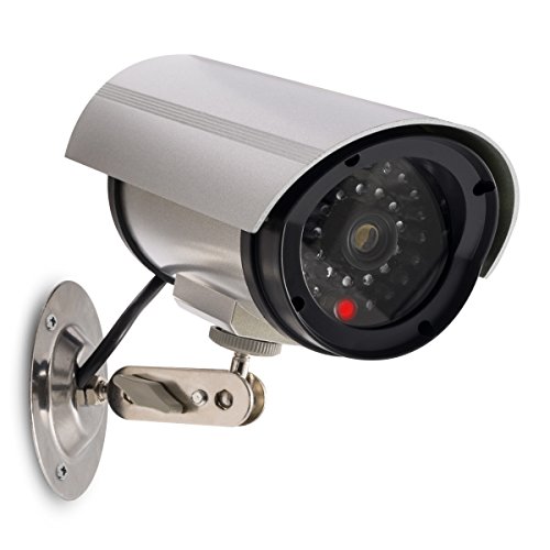 kwmobile Kamera Dummy Überwachungskamera Attrappe – Fake Camera mit rotem LED Licht – täuschend echt für Wand Decke – nötig 2xAA Batterie
