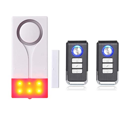 Mengshen Tür- Und Fensteralarm – Funkalarm Mit 105 db Lautem Ton Und Hellem Licht, (1 Alarm Und 2 Fernbedienung)